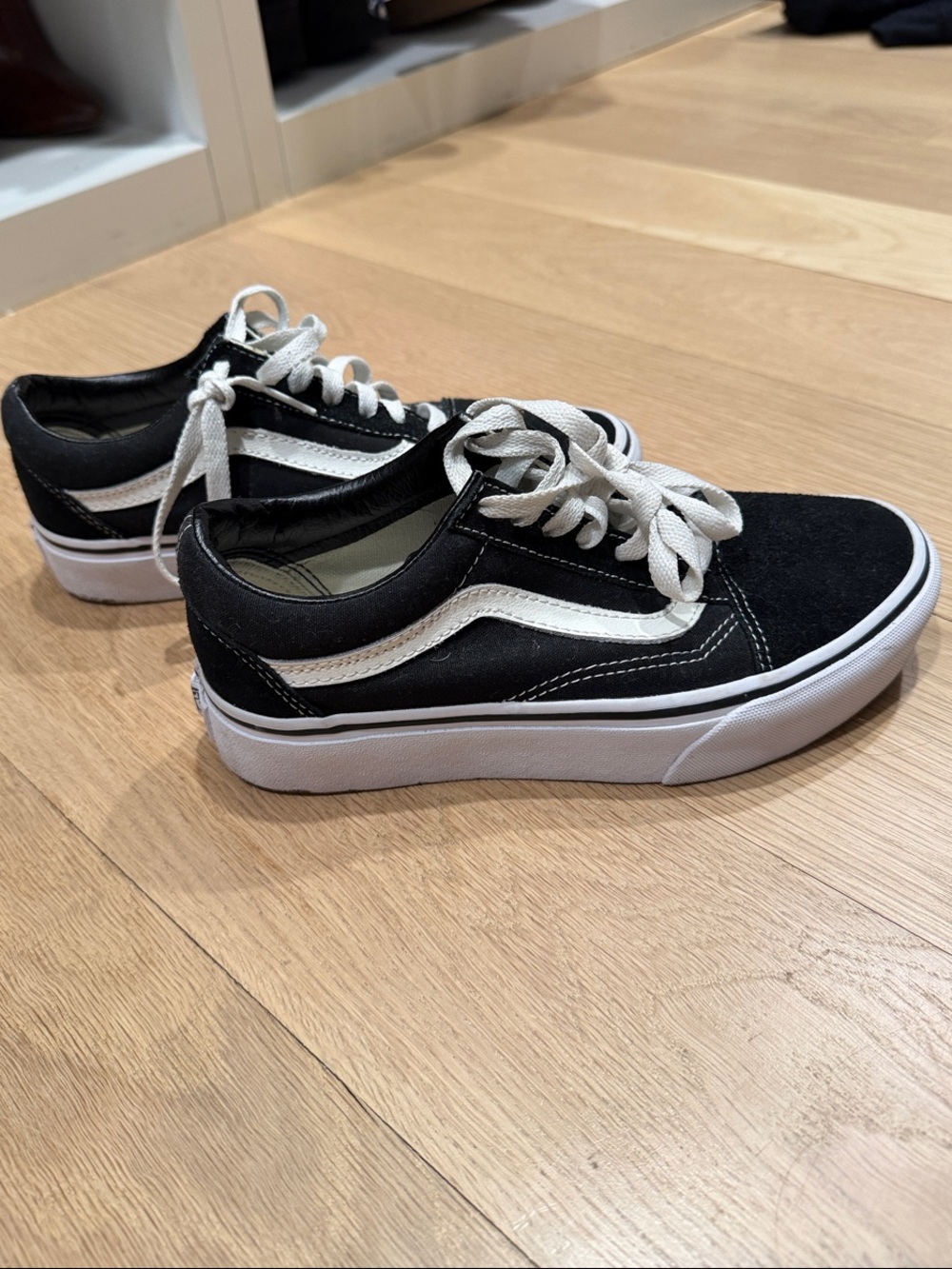 Vans Old Skool Black and White Low-Top Sneakers